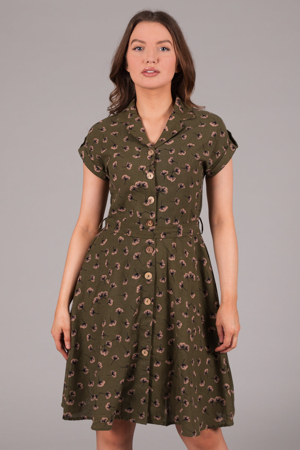 Button Dress with Belt