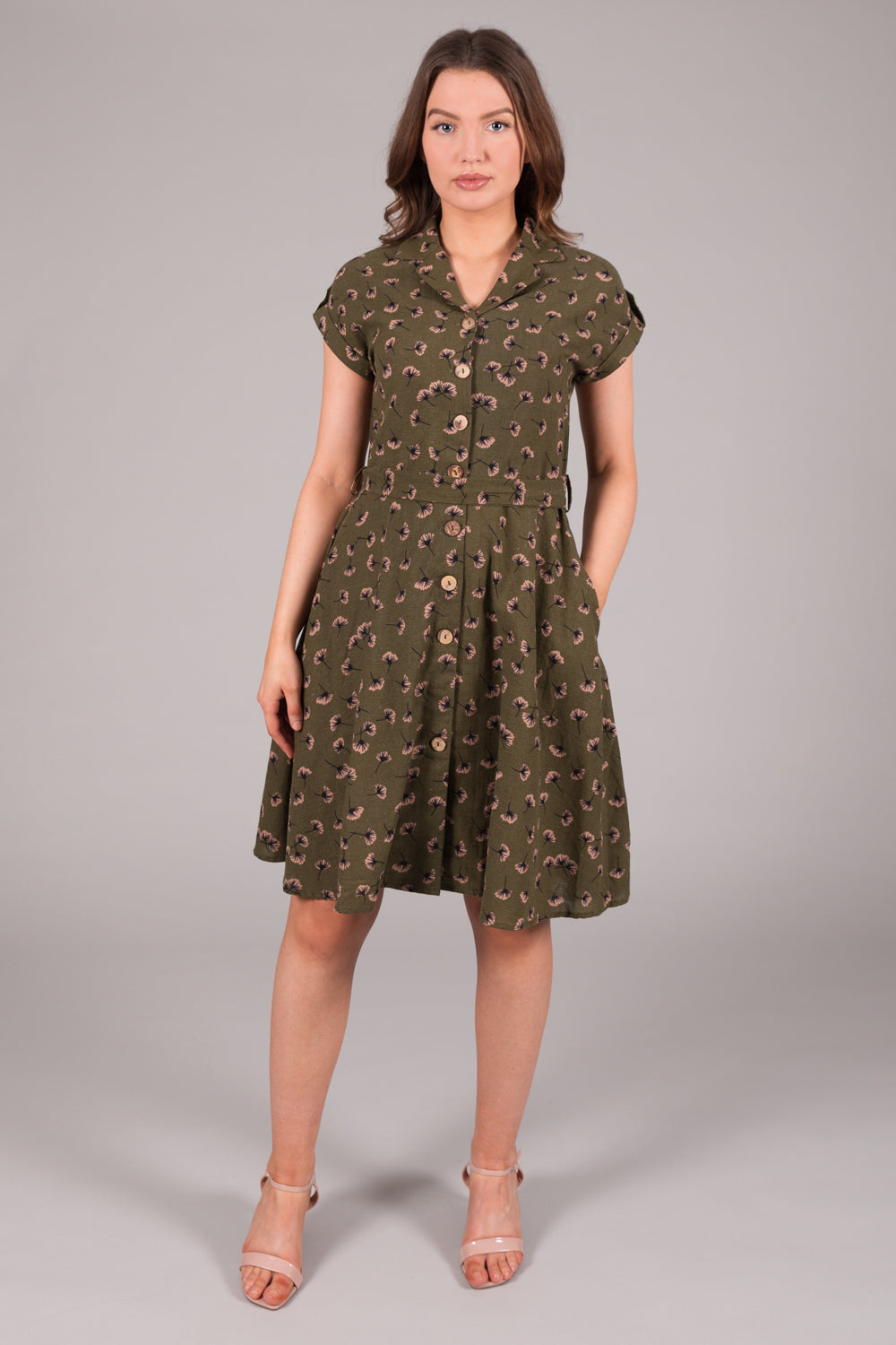 Button Dress with Belt