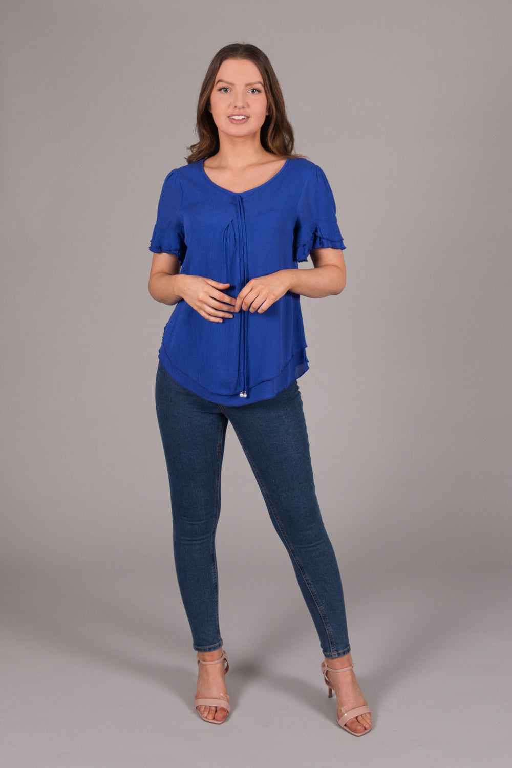 Layered Tie Top - Blue
