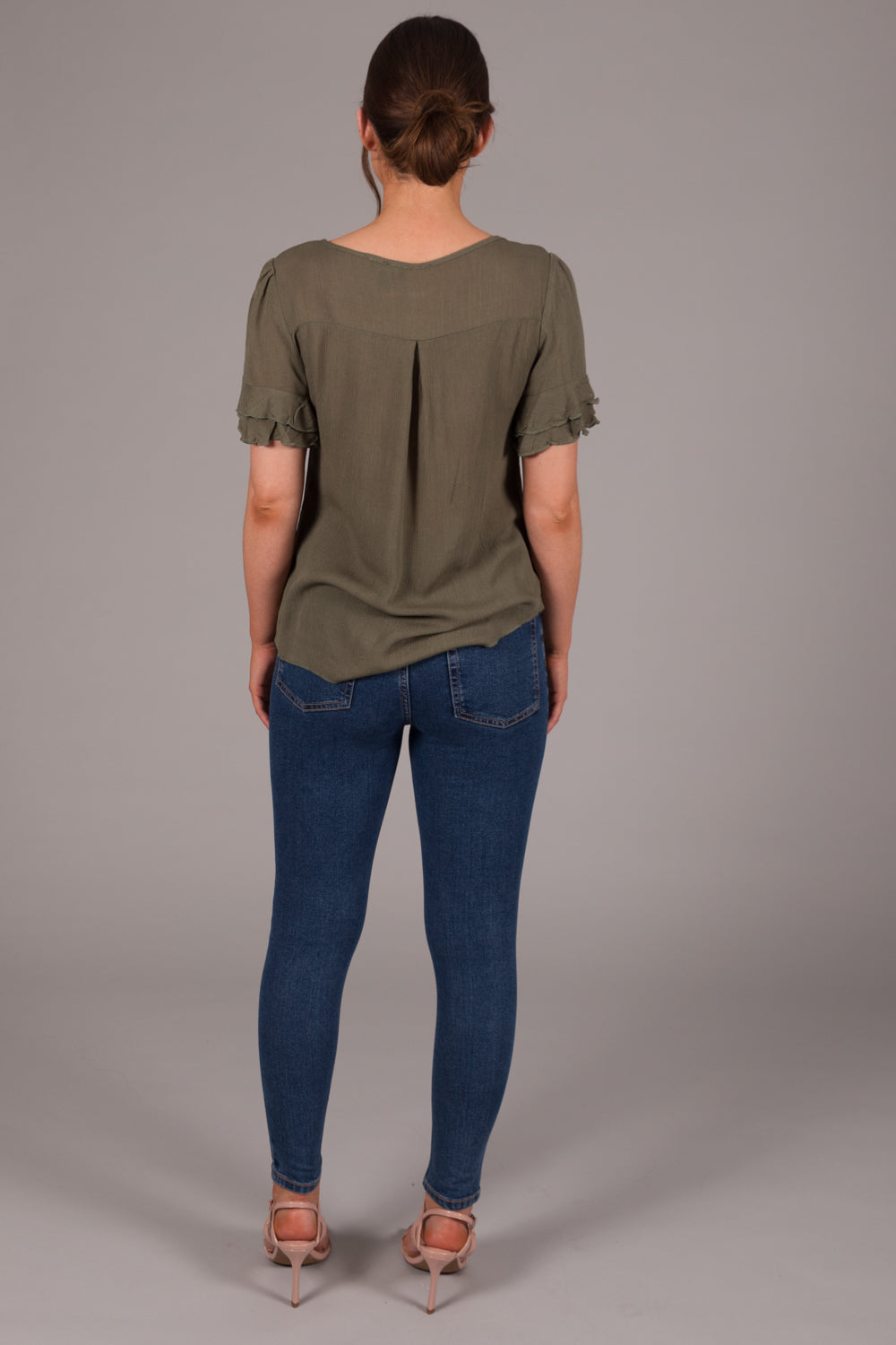Layered Tie Top - Khaki