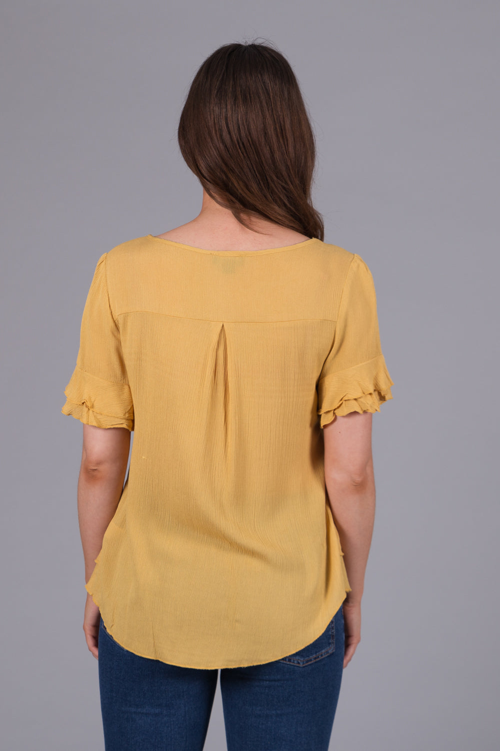 Layered Tie Top - Mustard