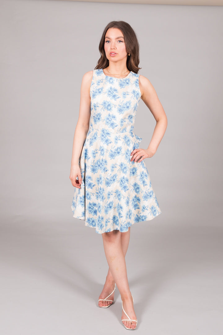 Blue Bloom Fit & Flare Dress