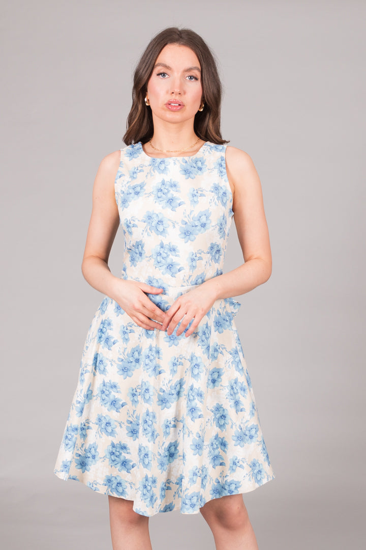 Blue Bloom Fit & Flare Dress