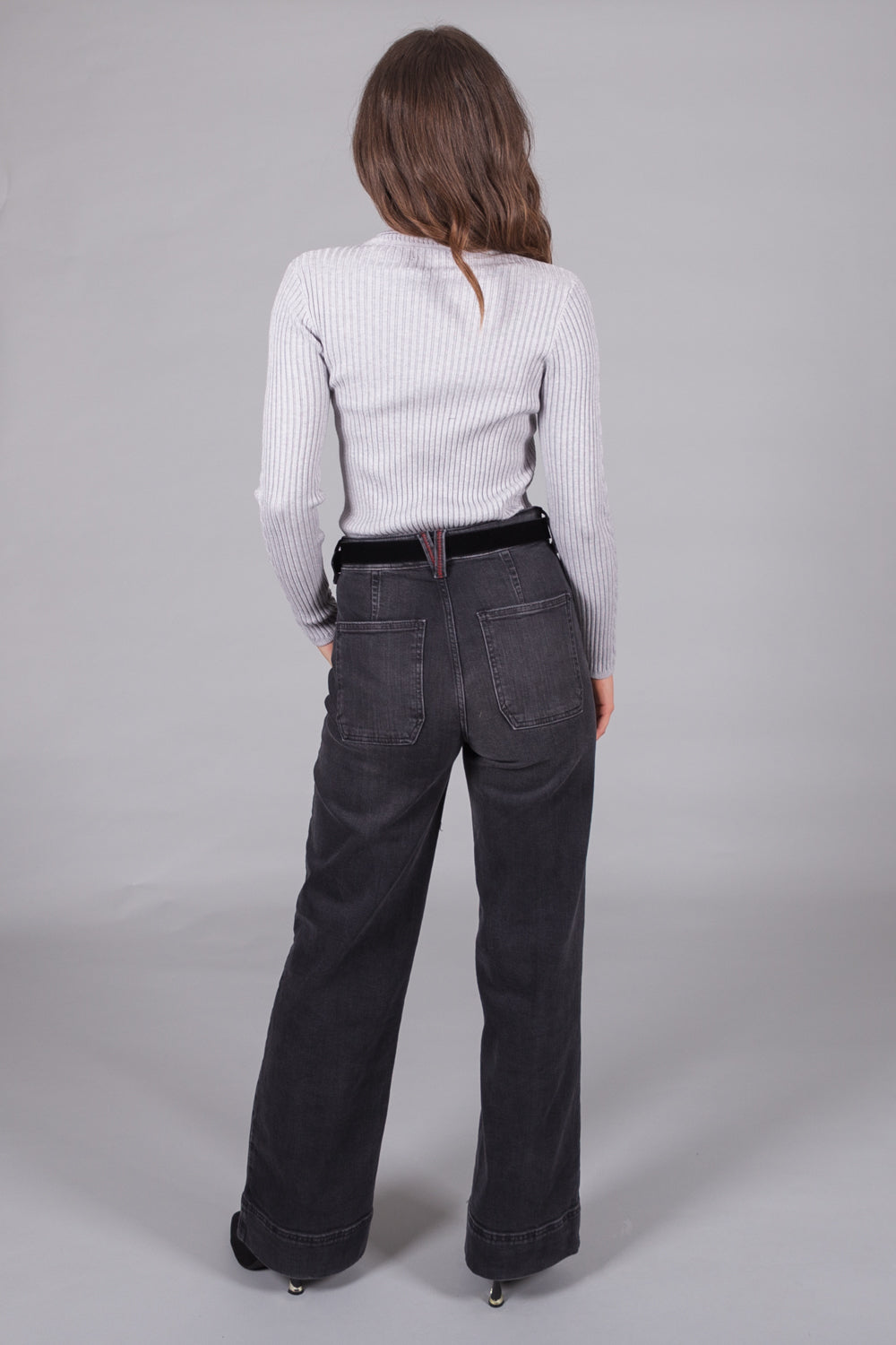 Cable Knit Turtleneck Jumper - Grey