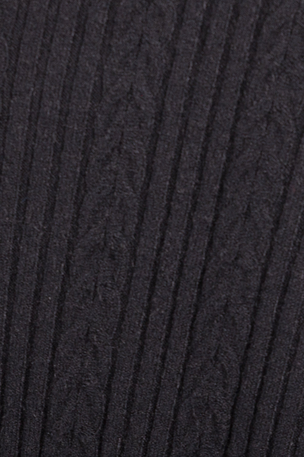 Ribbed V-Neck Jumper - Black