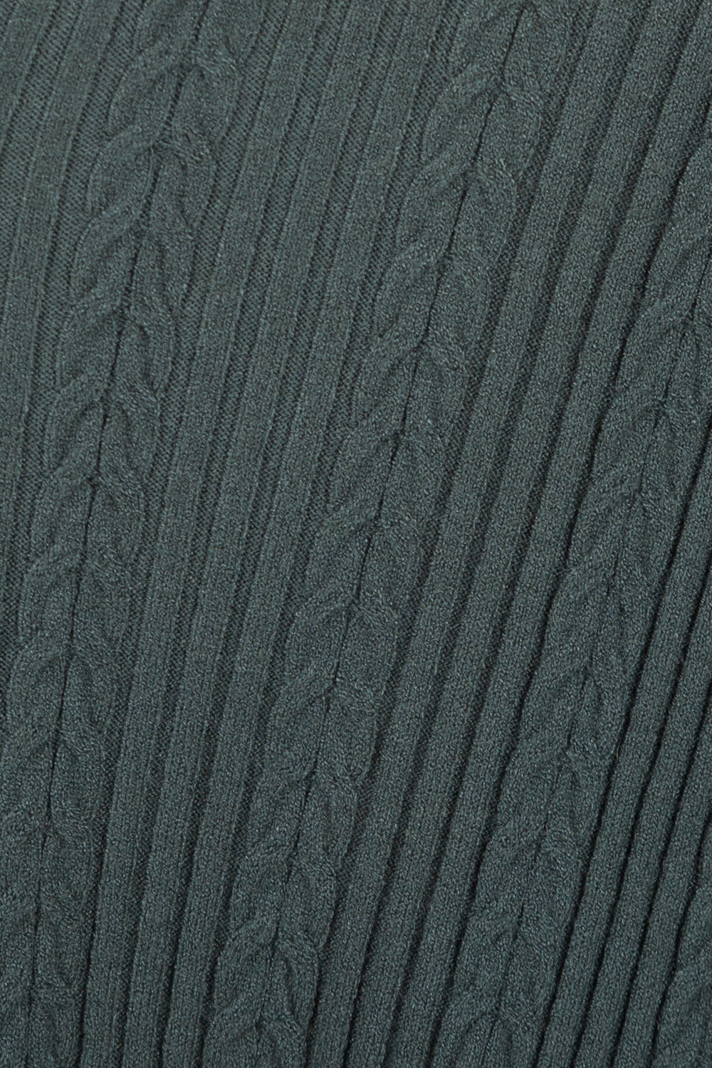 Ribbed V-Neck Jumper - Green