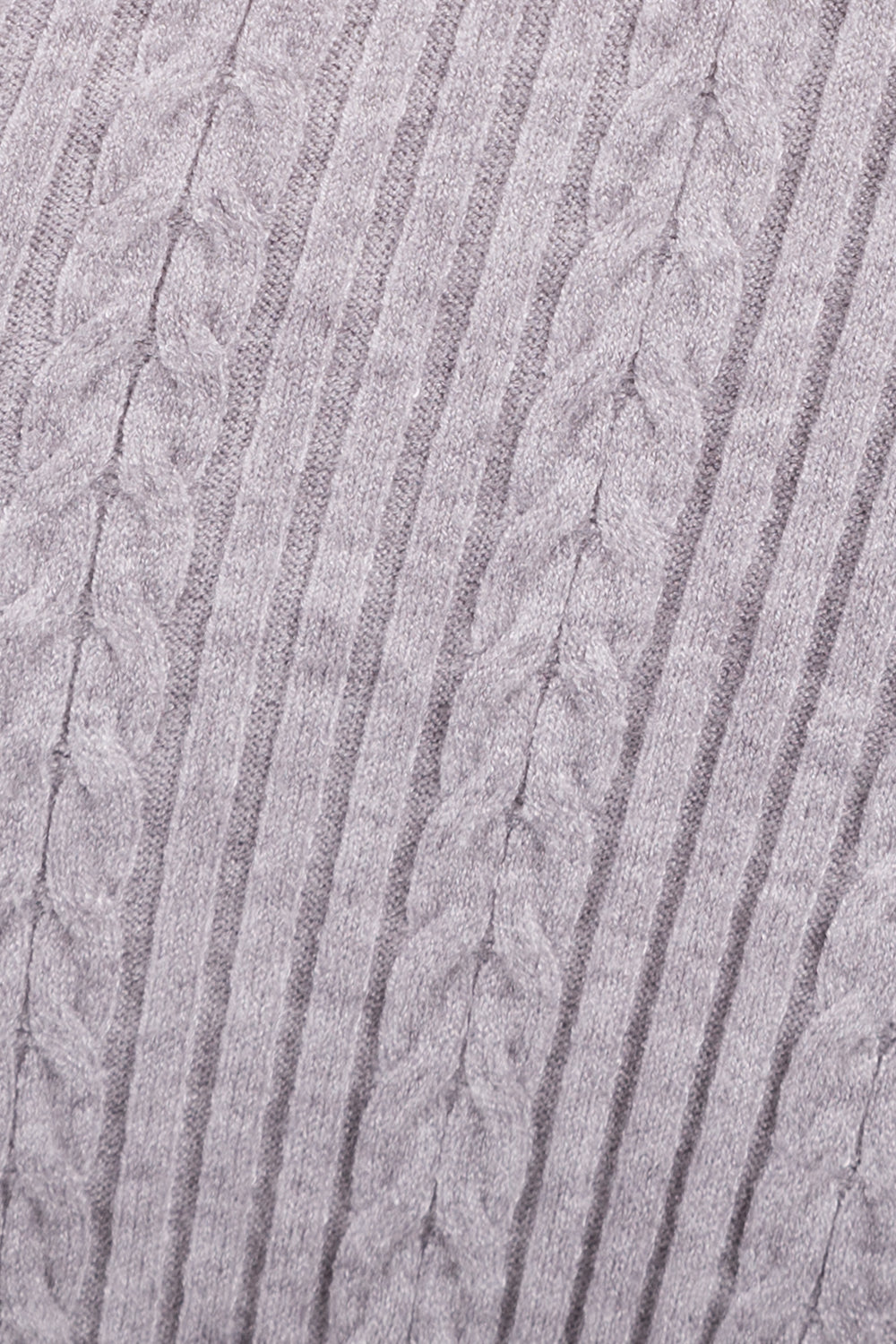 Ribbed V-Neck Jumper - Grey