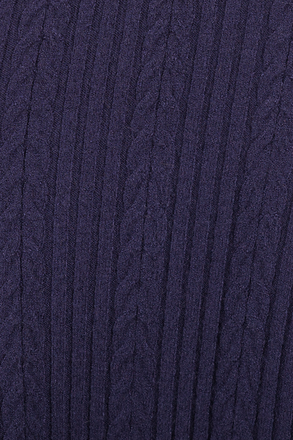 Ribbed V-Neck Jumper - Navy