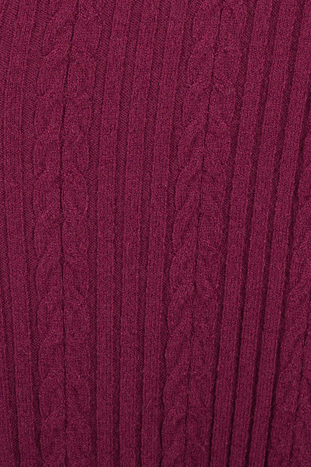 Ribbed V-Neck Jumper - Plum