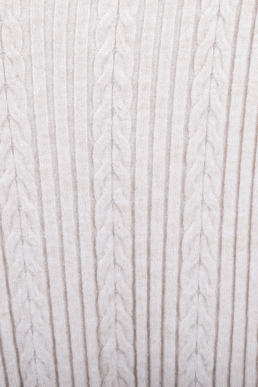 Ribbed V-Neck Jumper - Stone