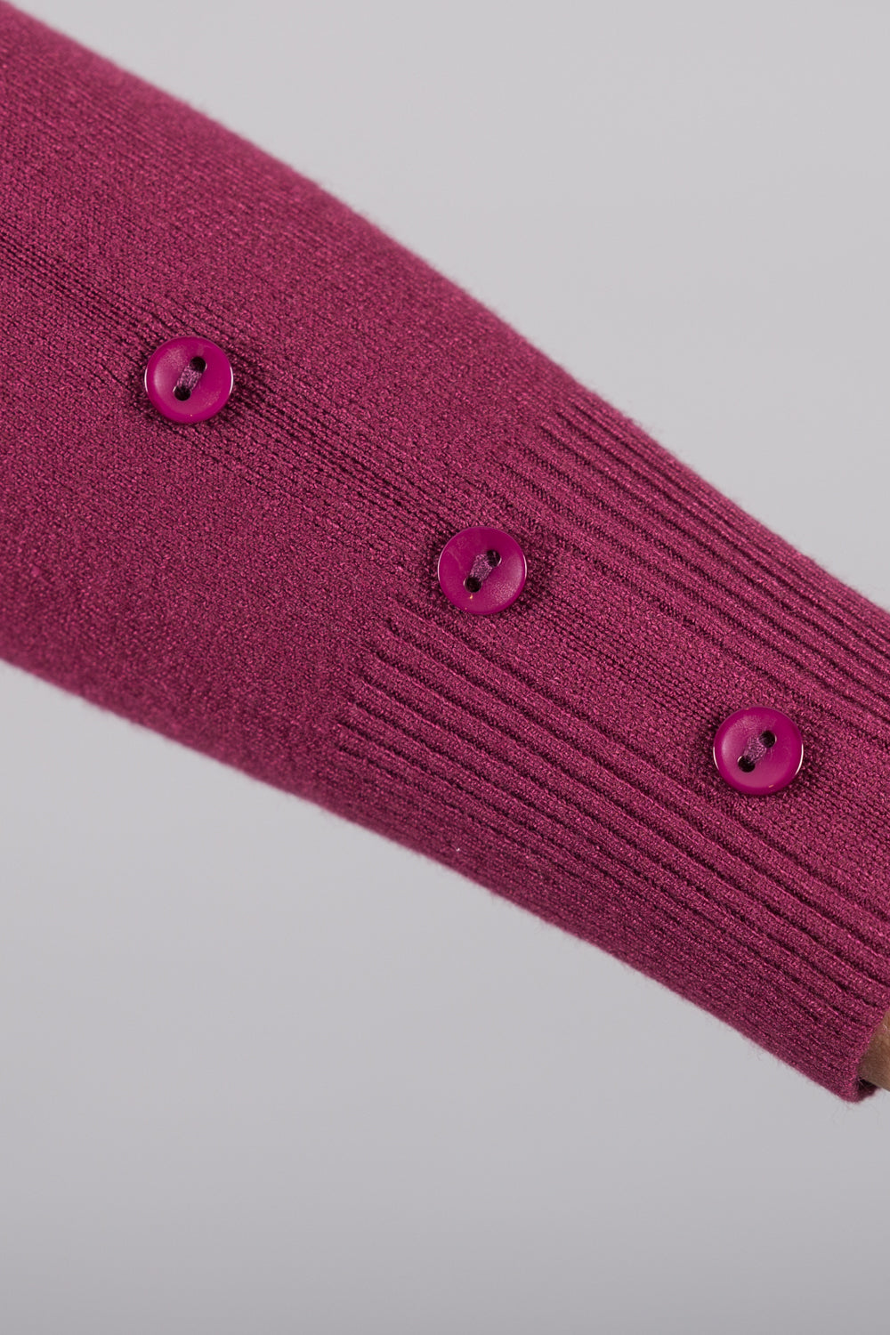 V-Neck Knit Cardigan - Plum