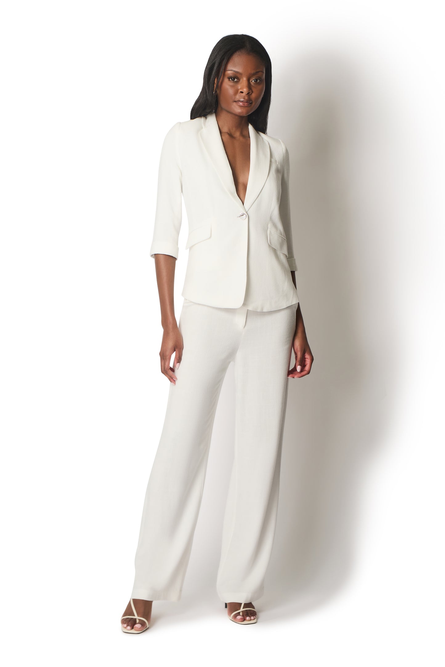 Tailored Linen Jacket - White