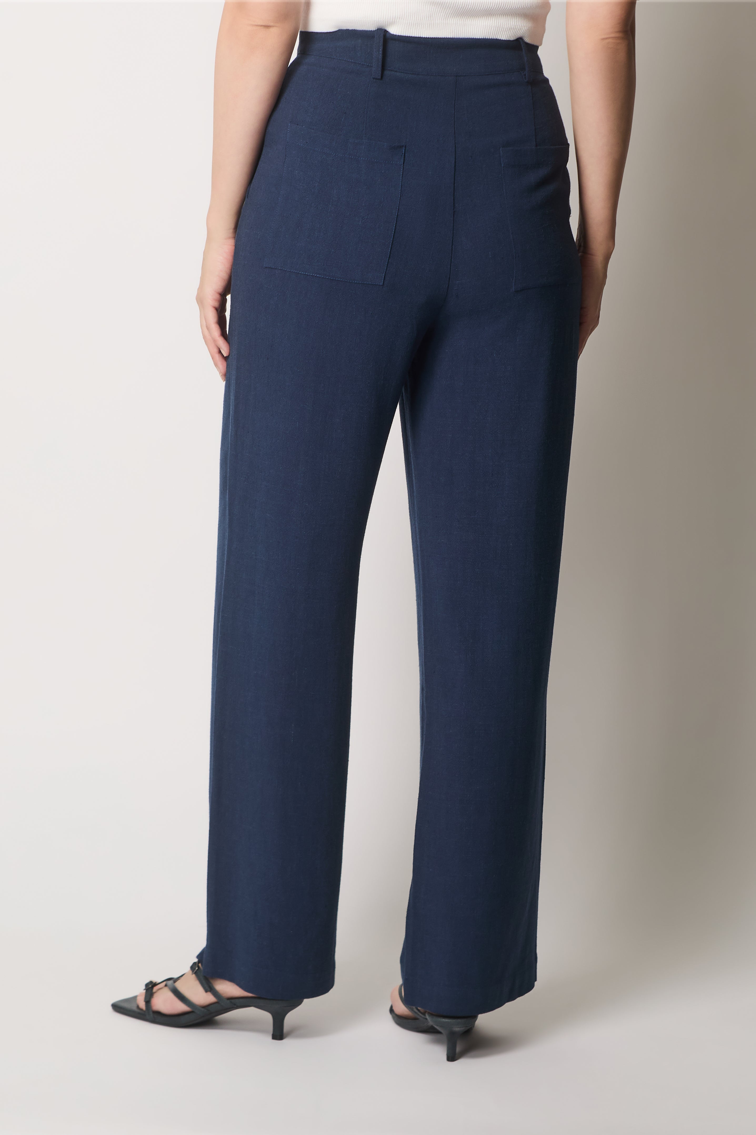 Linen Trousers - Navy