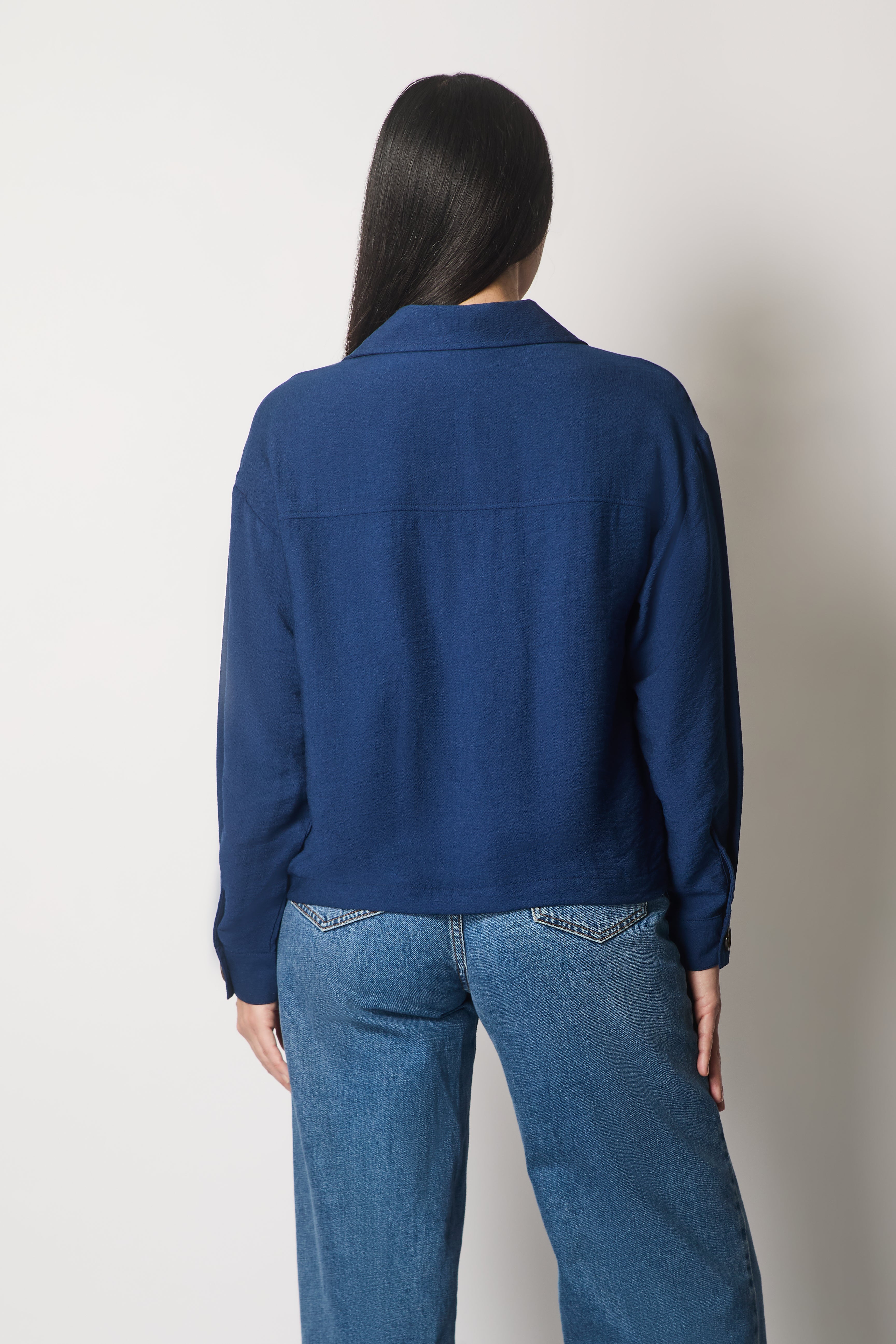 Shirt Jacket with Pockets - Navy