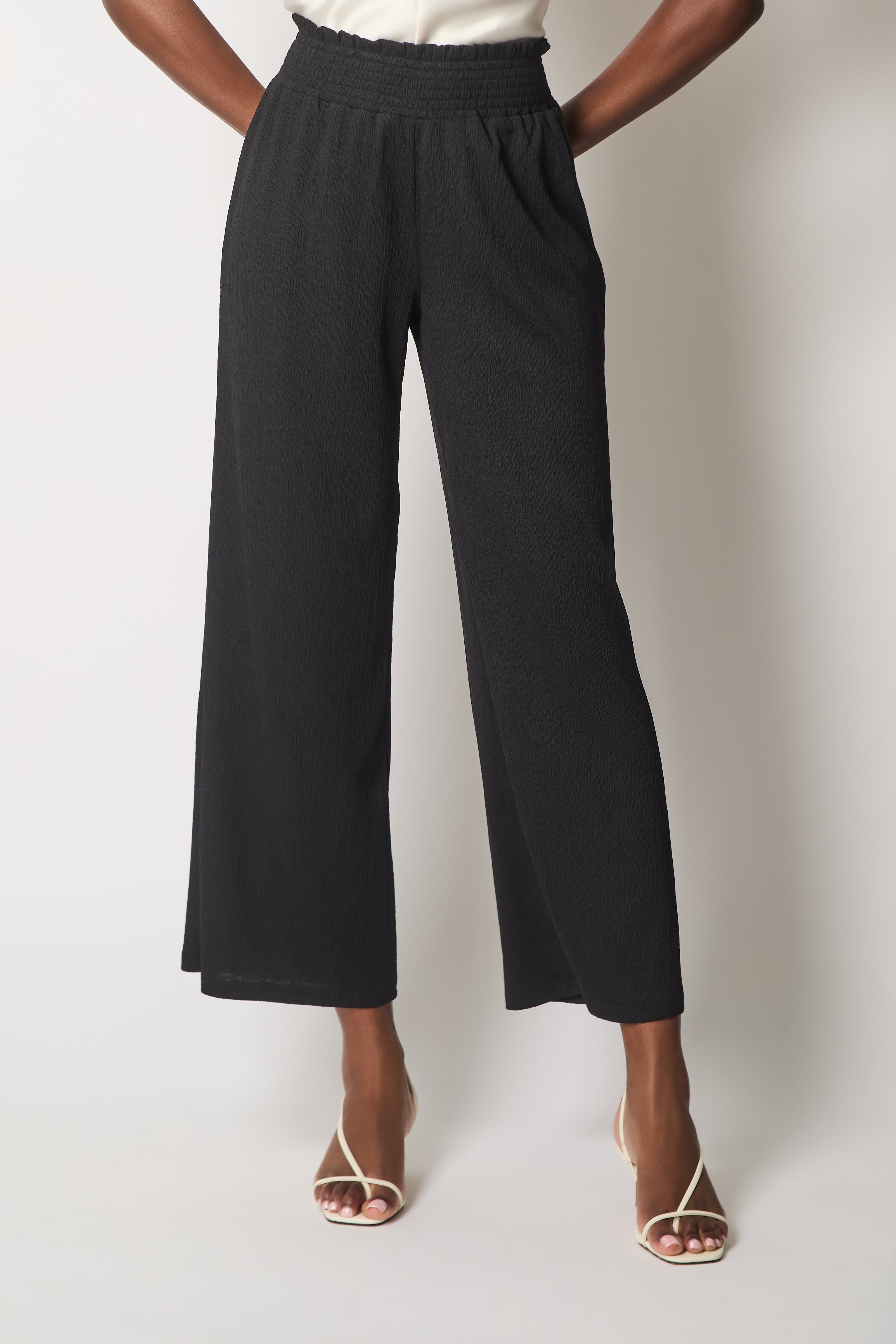 Black High-Waisted Palazzo Trousers