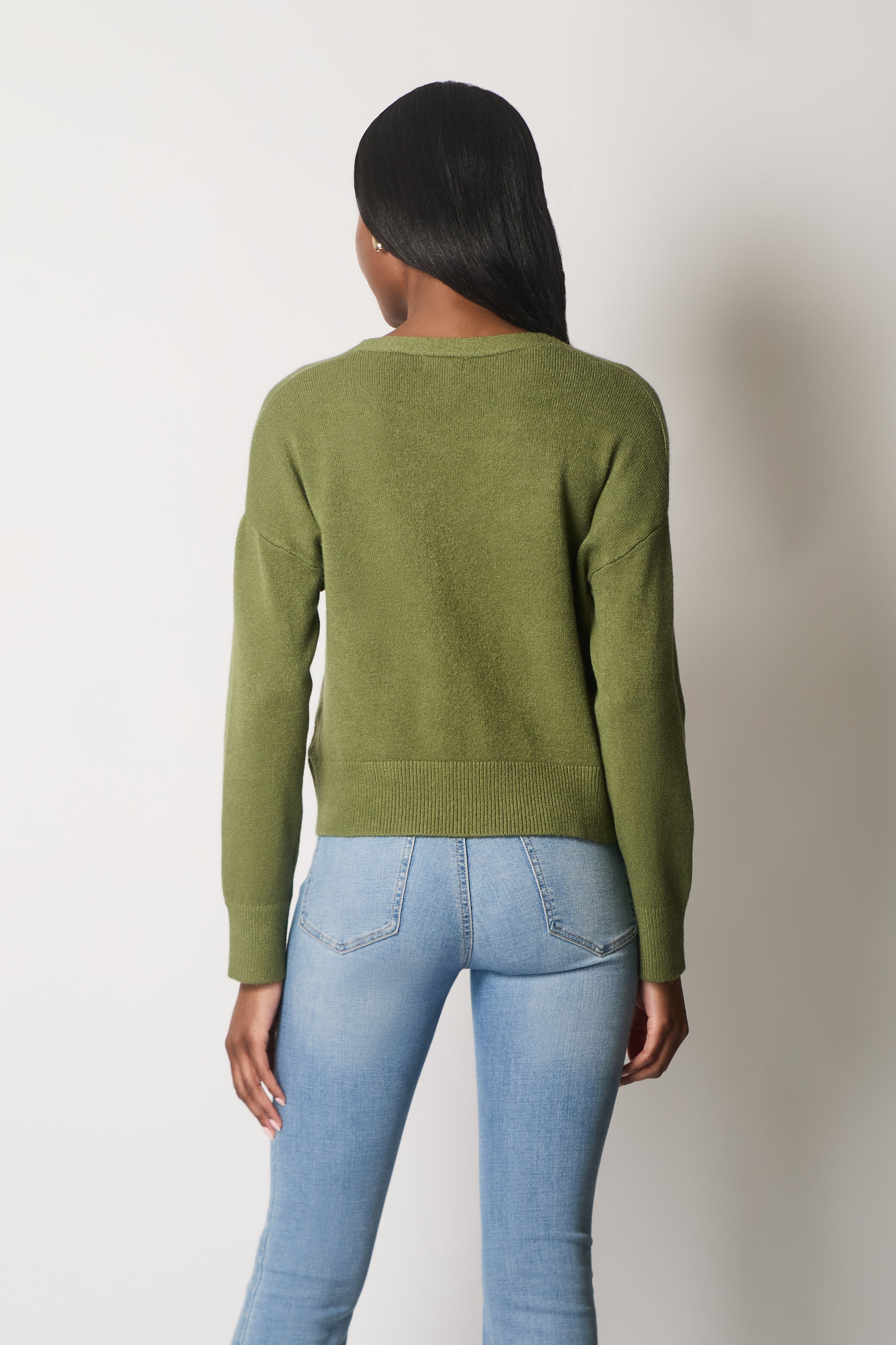V-Neck Buttoned Cardigan with Pockets - Khaki