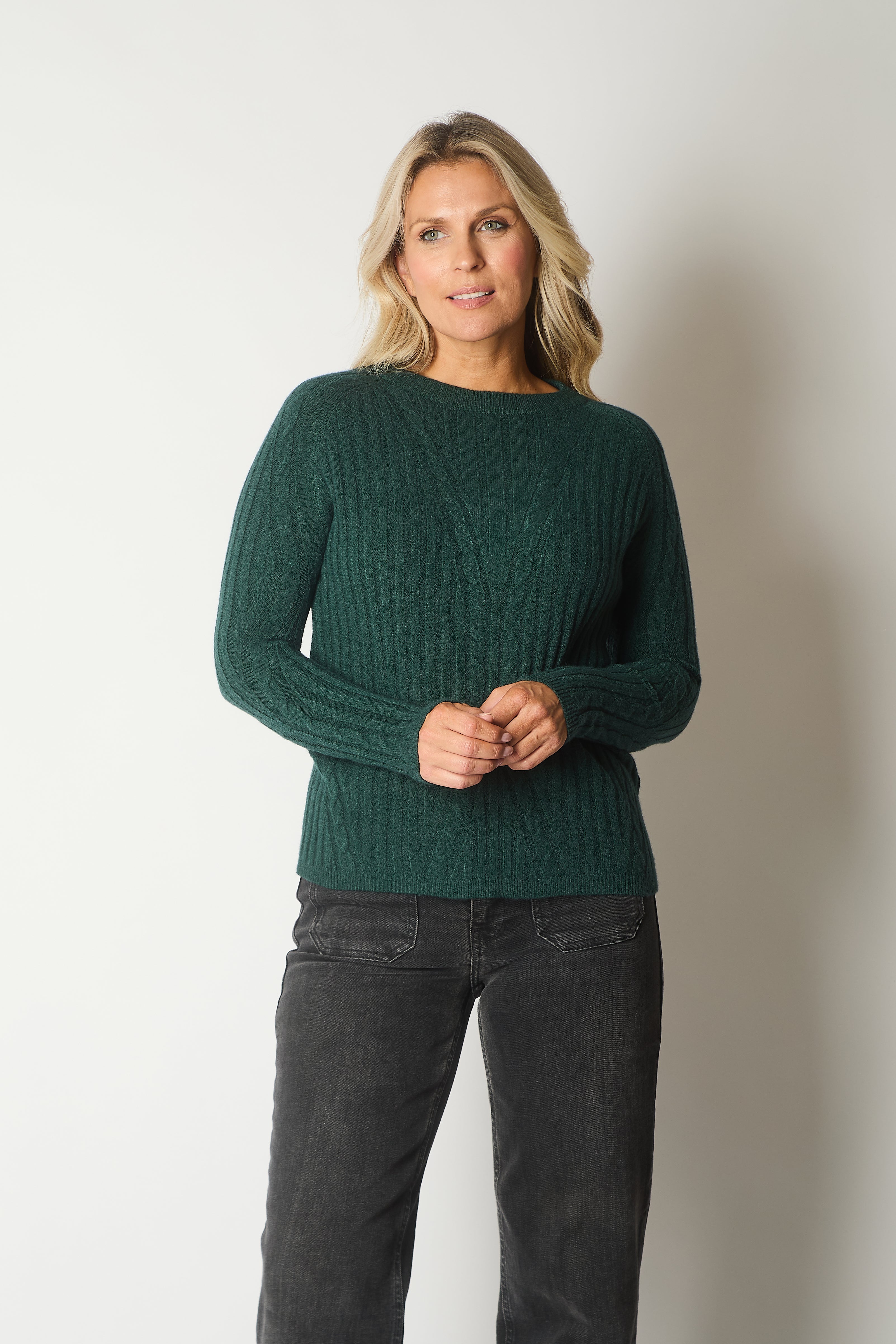 Cable Knit Jumper - Green