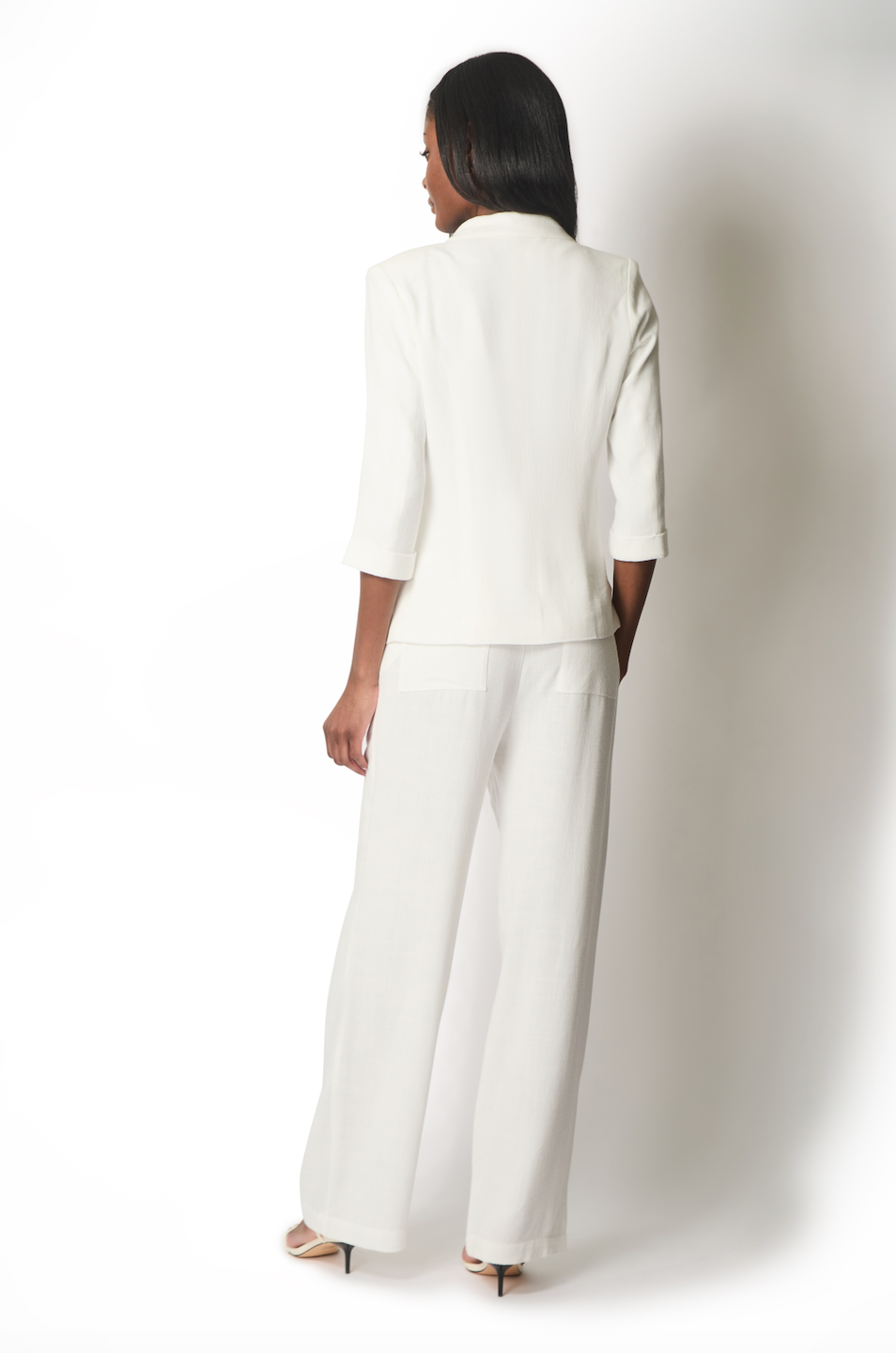 Tailored Linen Jacket - White