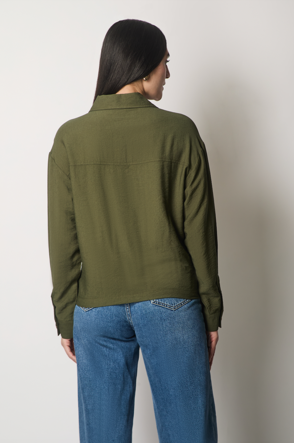 Shirt Jacket with Pockets - Khaki