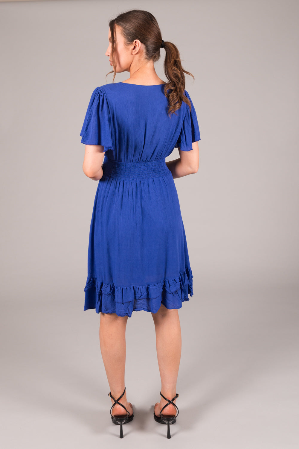 Wrap Smock Dress - Blue