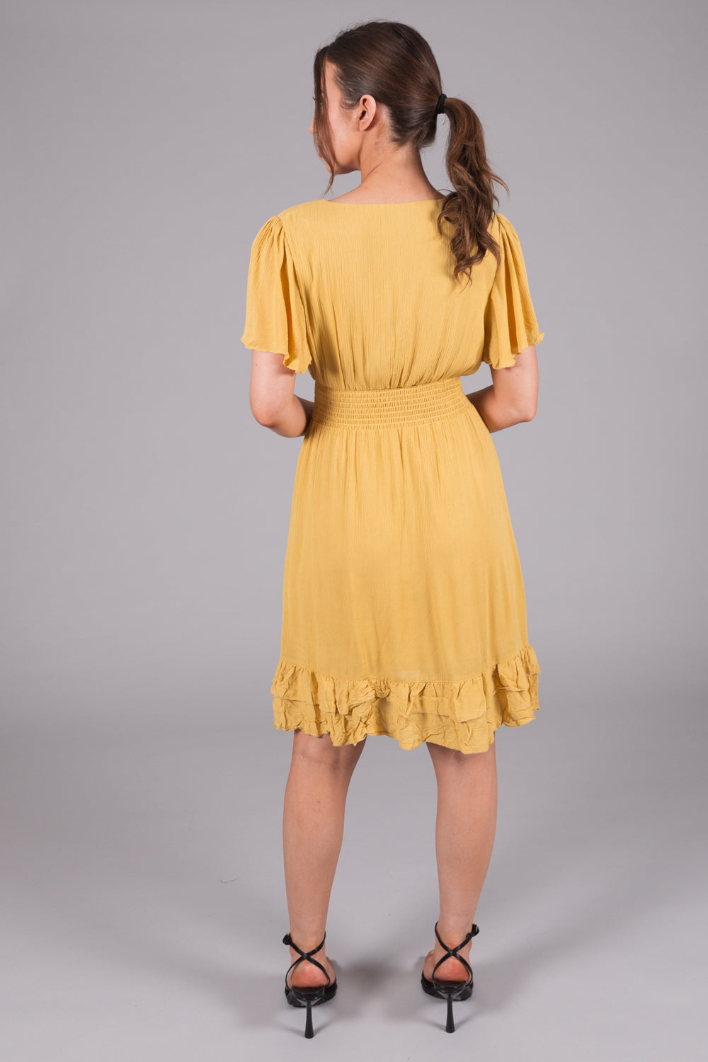 Wrap Smock Dress - Mustard