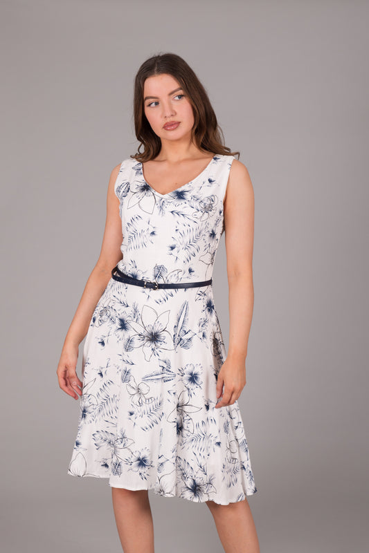 Floral Fern Print Dress