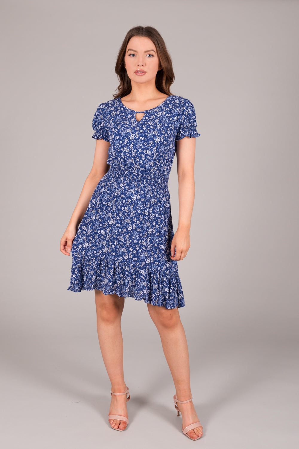 Ditsy Print Dress - Blue