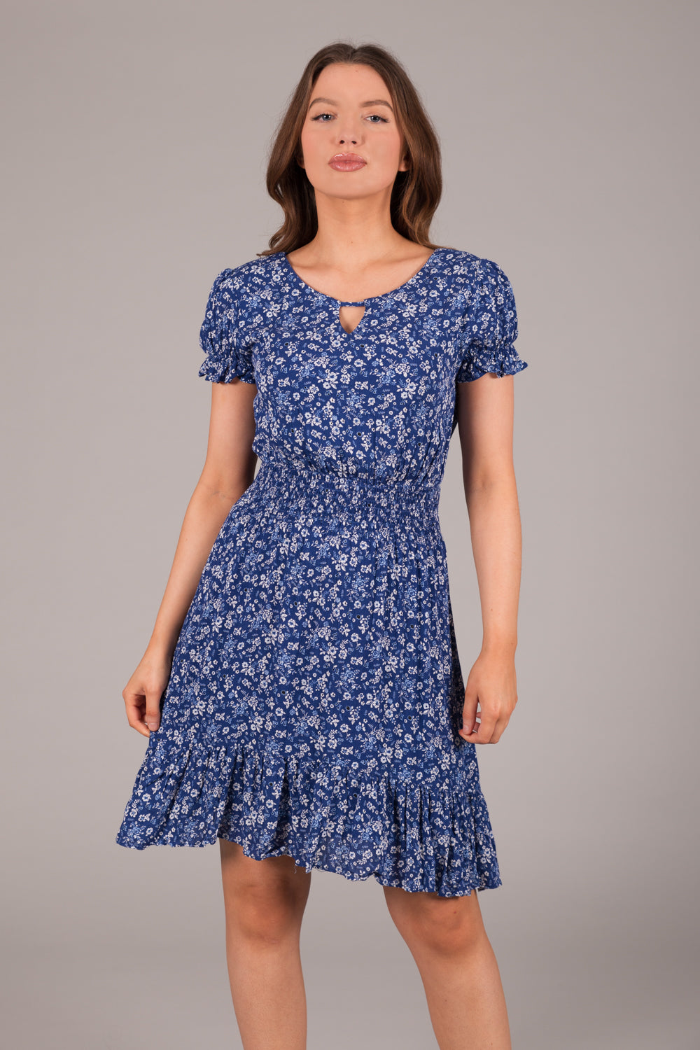 Ditsy Print Dress - Blue