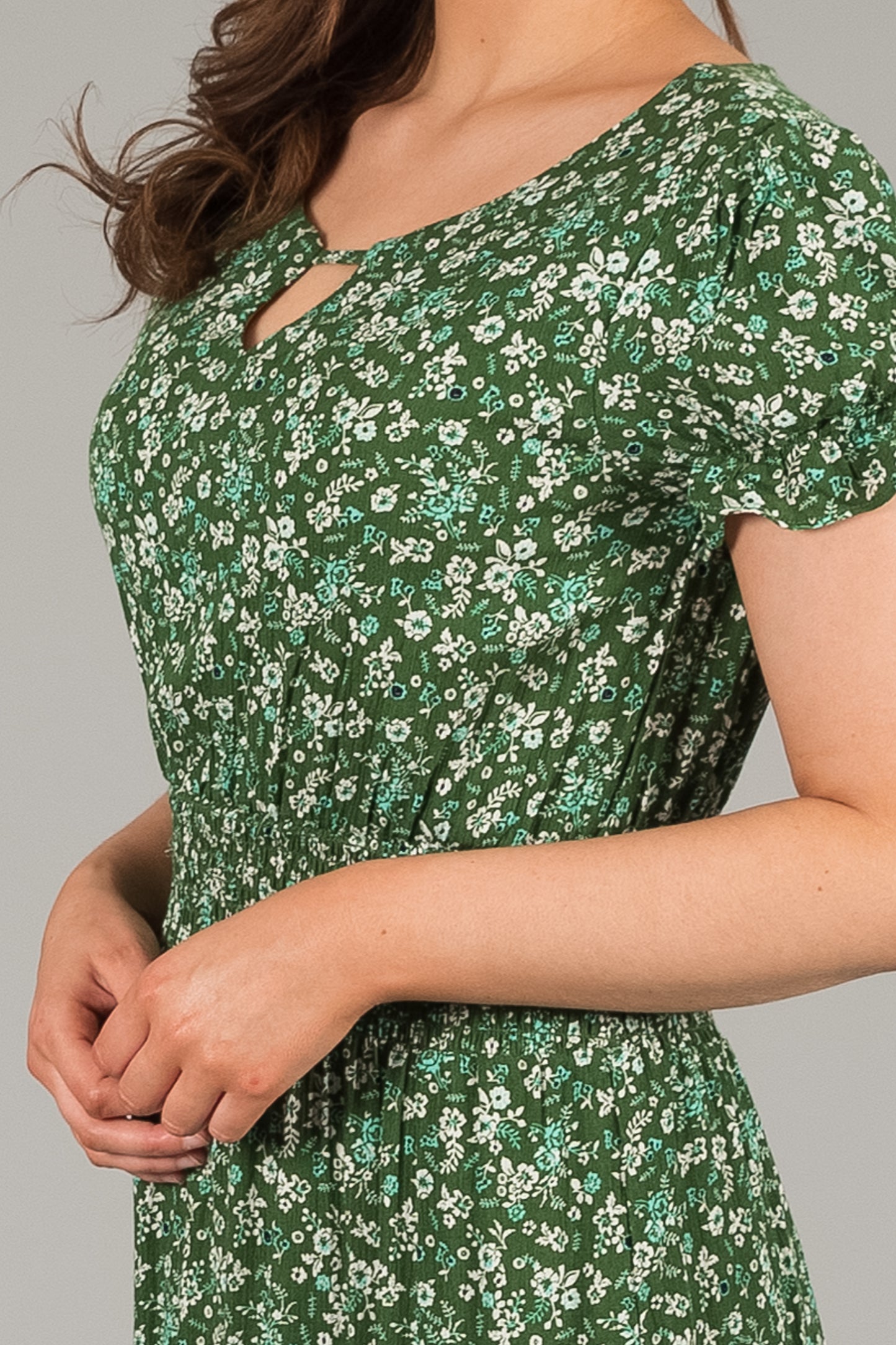 Ditsy Print Dress - Green