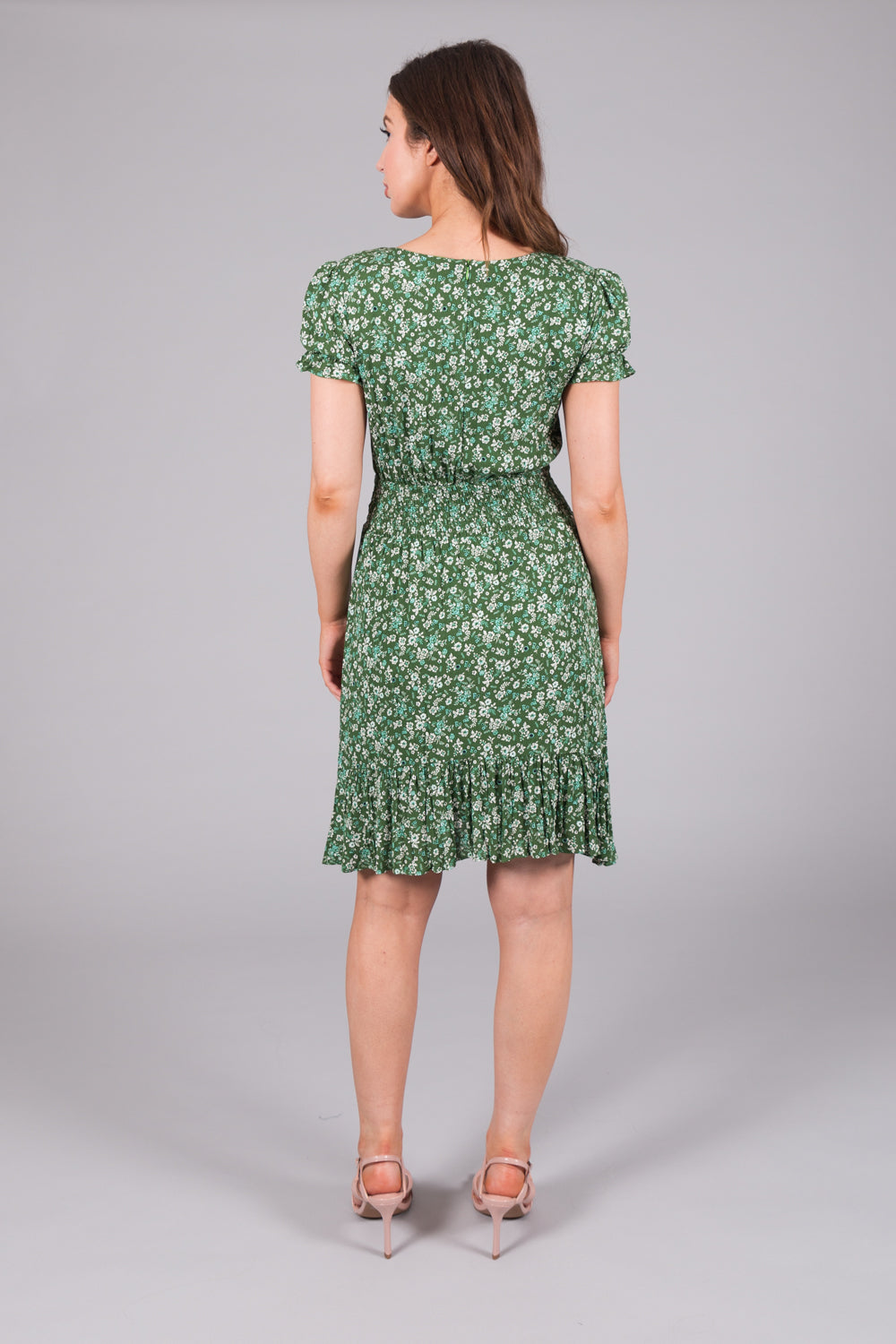 Ditsy Print Dress - Green