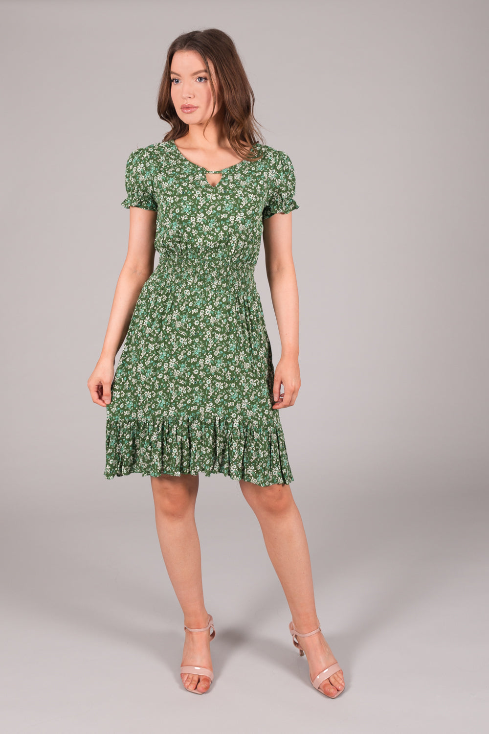 Ditsy Print Dress - Green