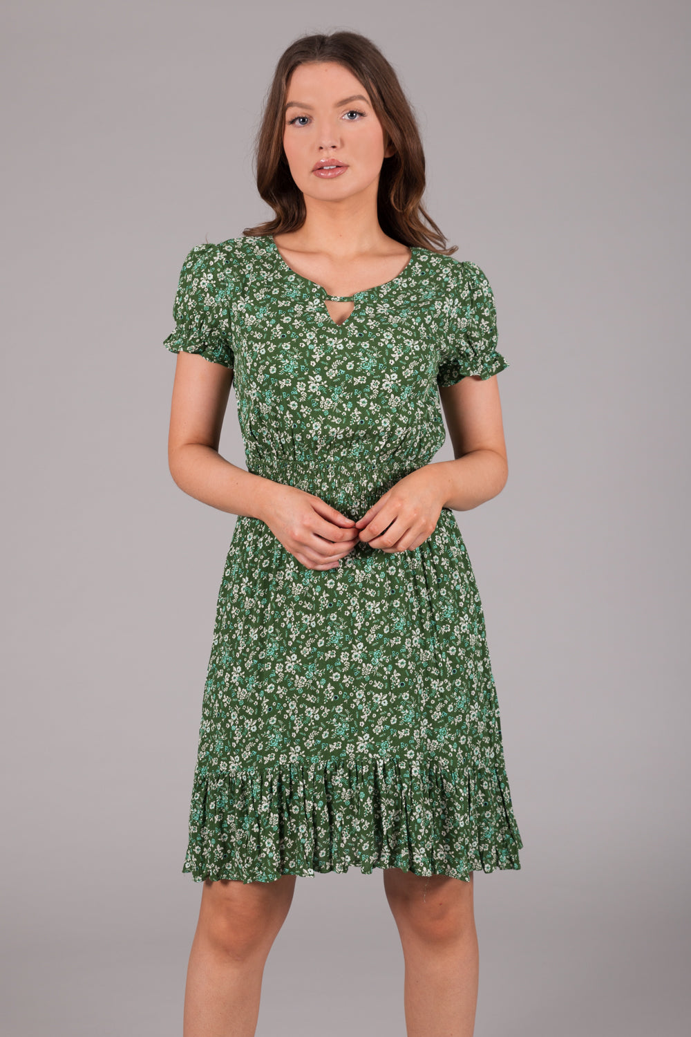 Ditsy Print Dress - Green