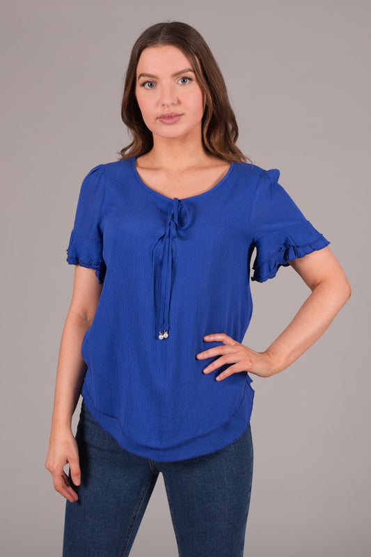 Layered Tie Top - Blue