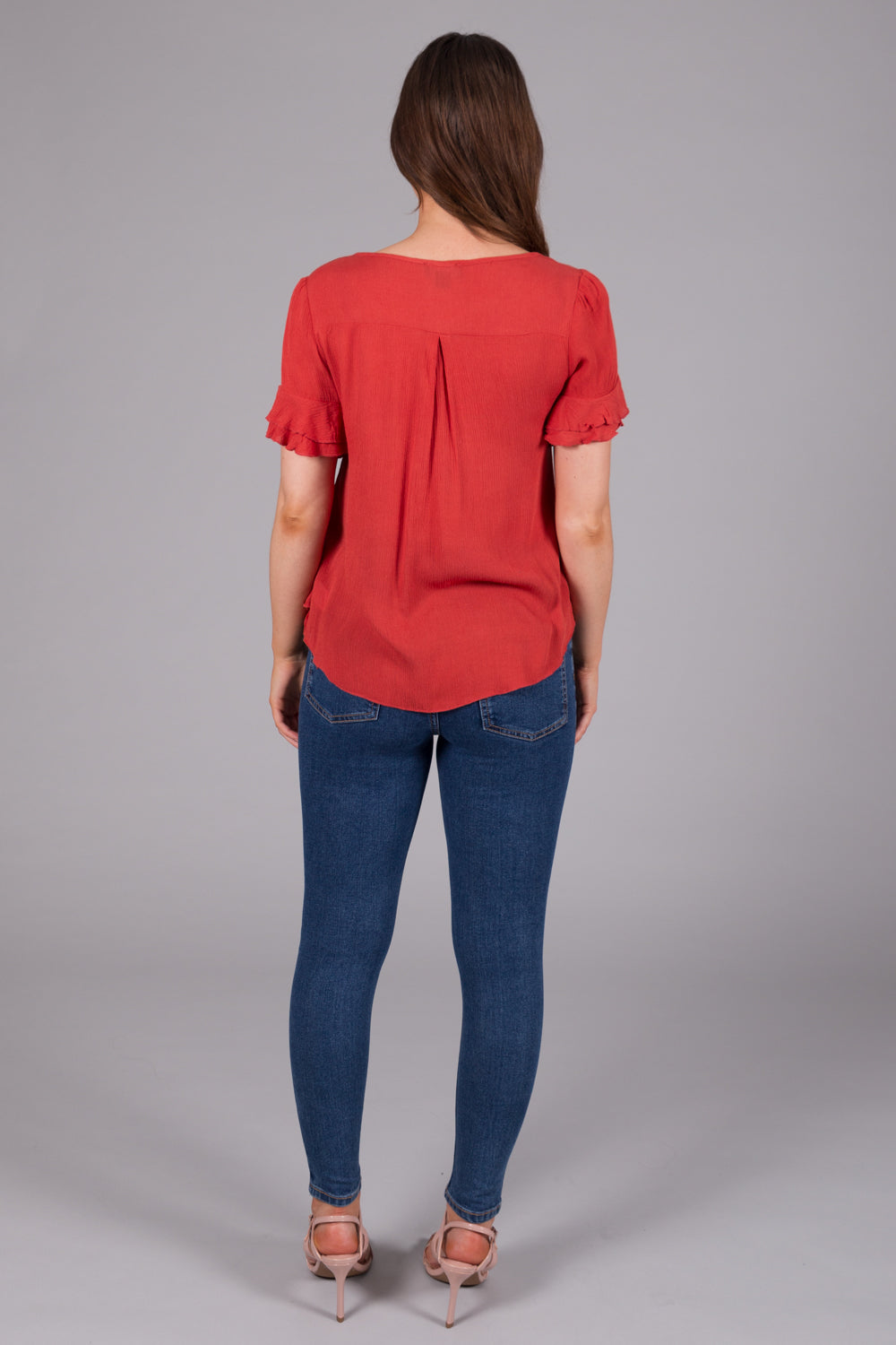 Layered Tie Top - Coral