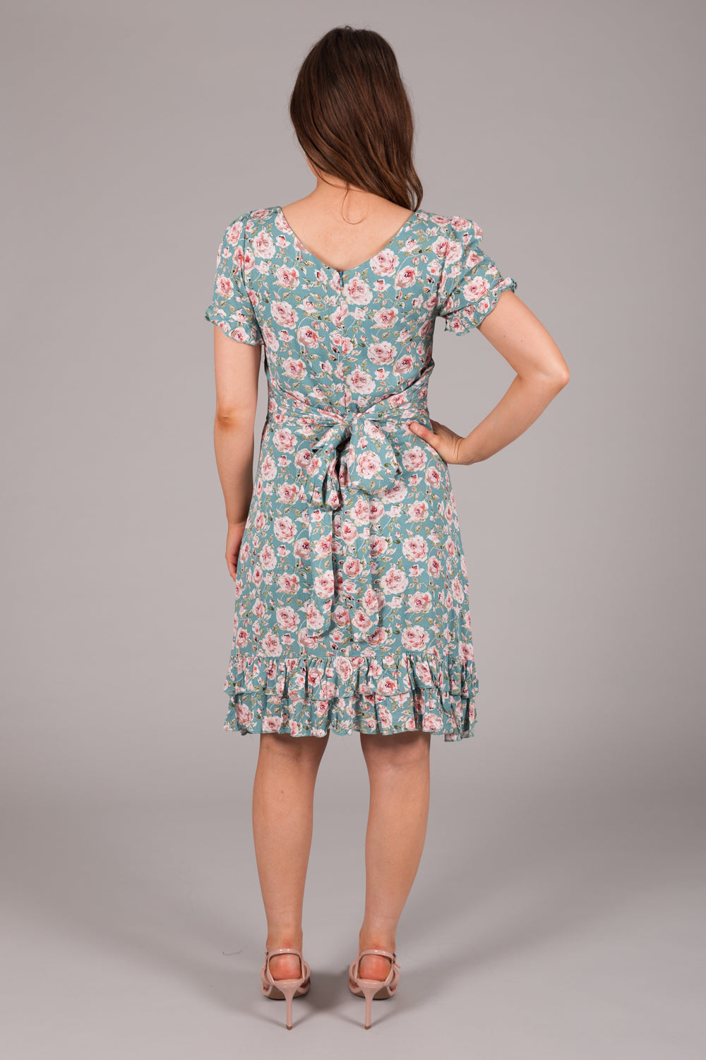 Summer Rose Print Dress - Blue