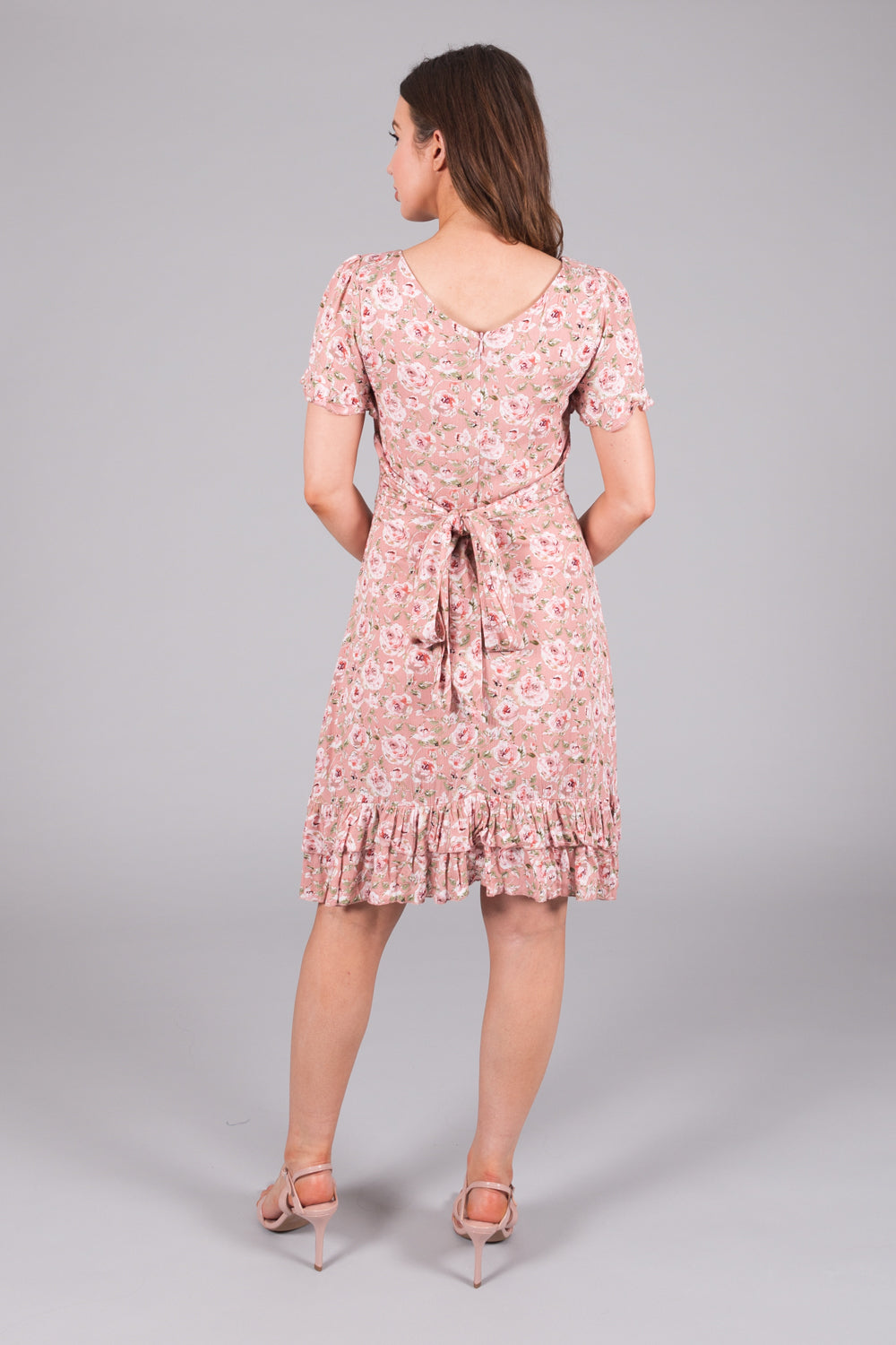 Summer Rose Print Dress - Pink