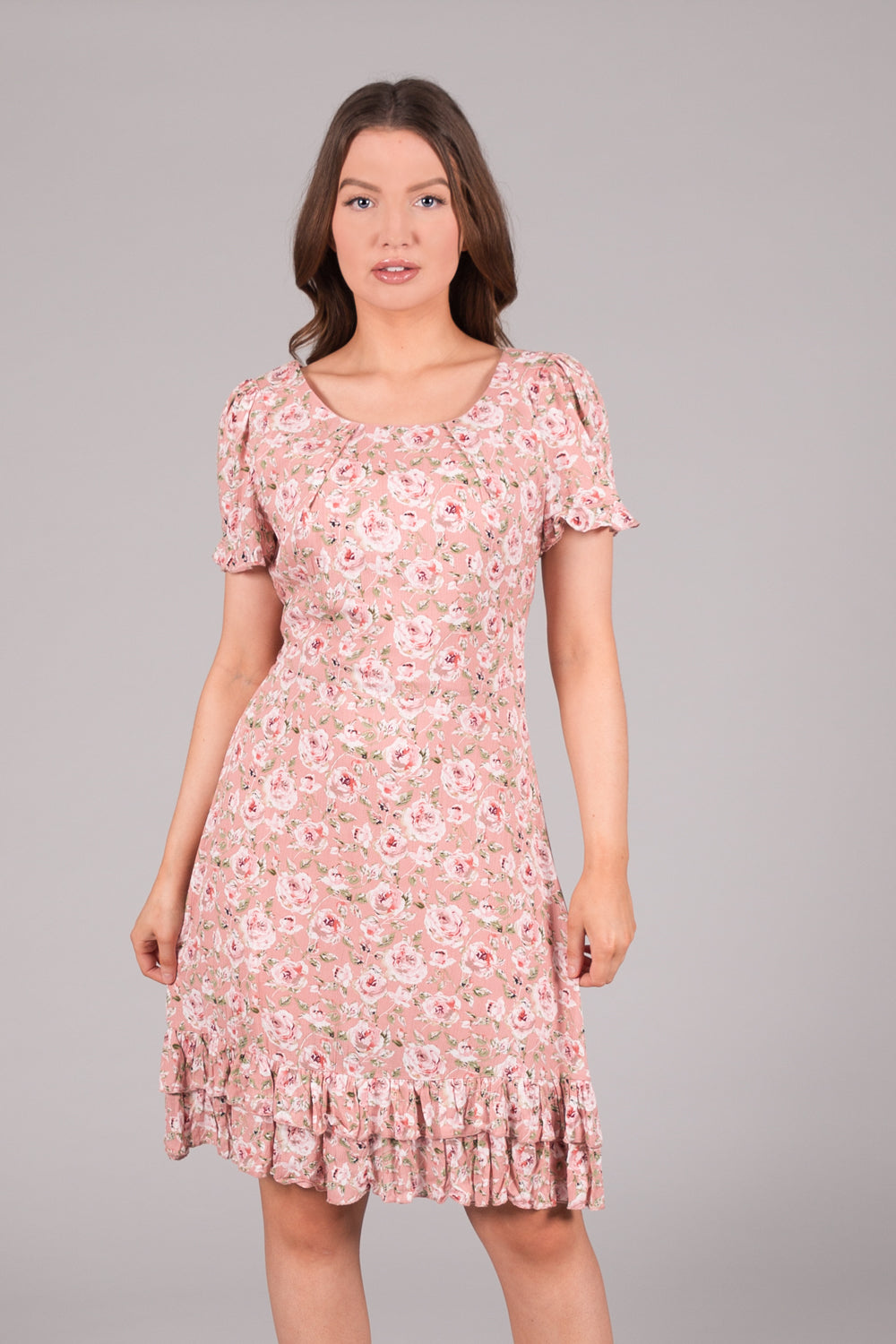 Summer Rose Print Dress - Pink