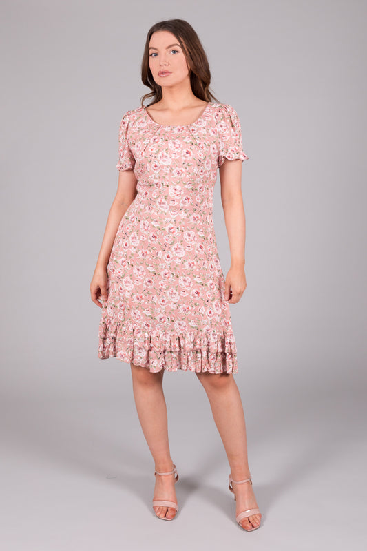 Summer Rose Print Dress - Pink