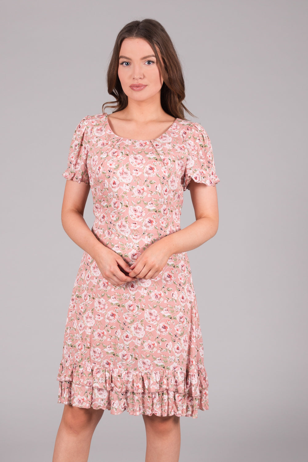 Summer Rose Print Dress - Pink