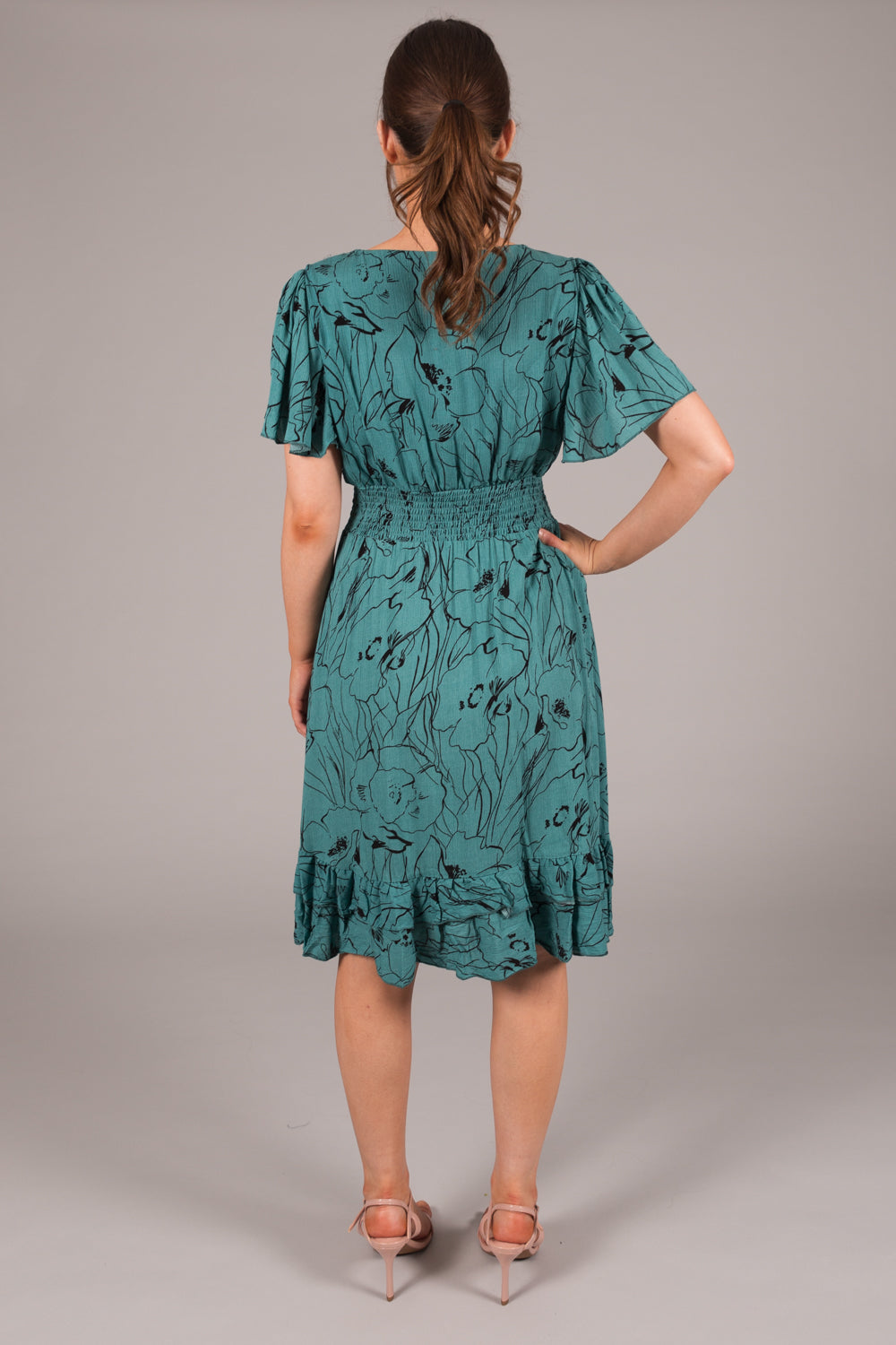 Abstract Print Wrap Dress