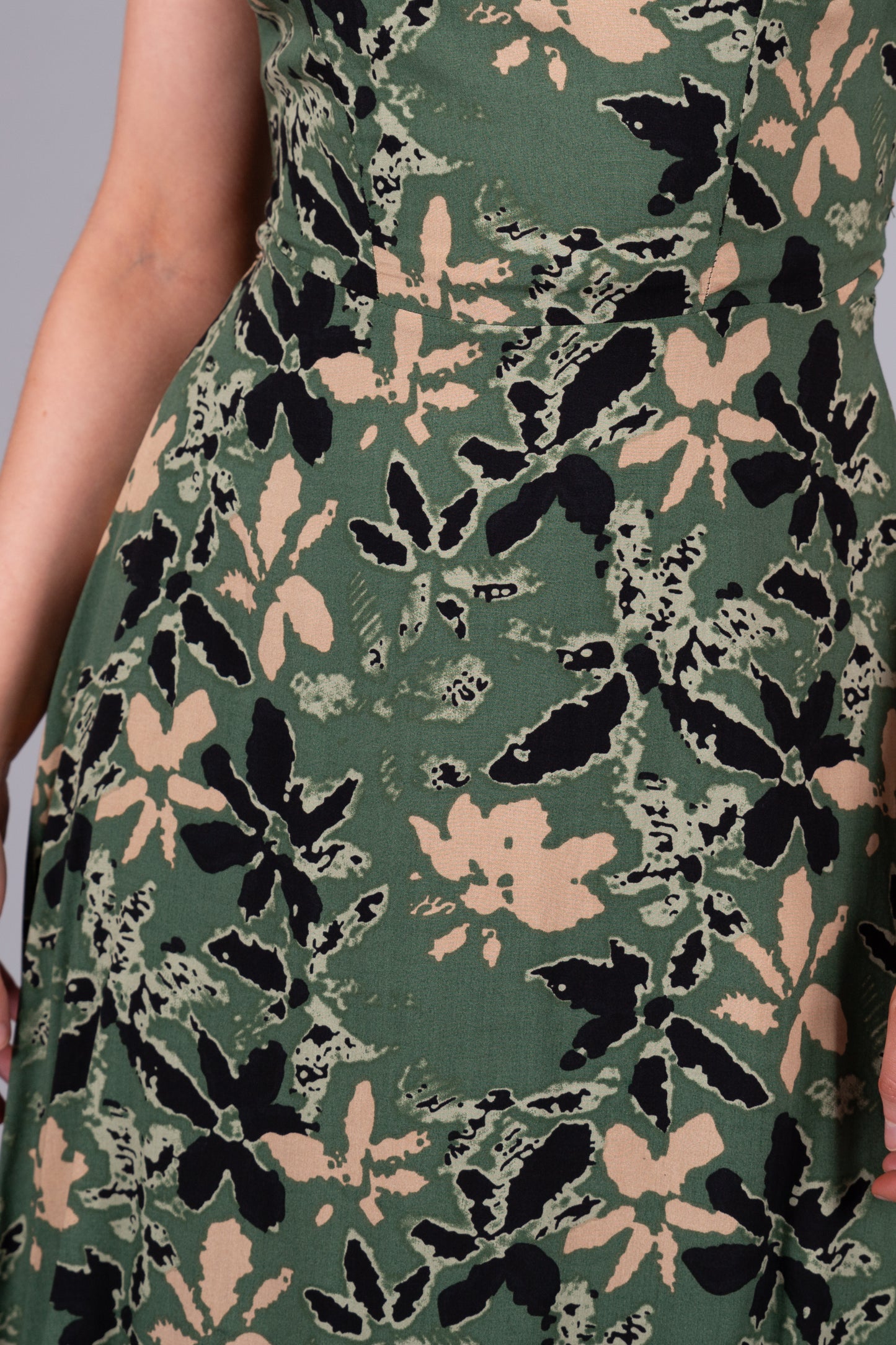 Amelia Print Summer Dress - Green