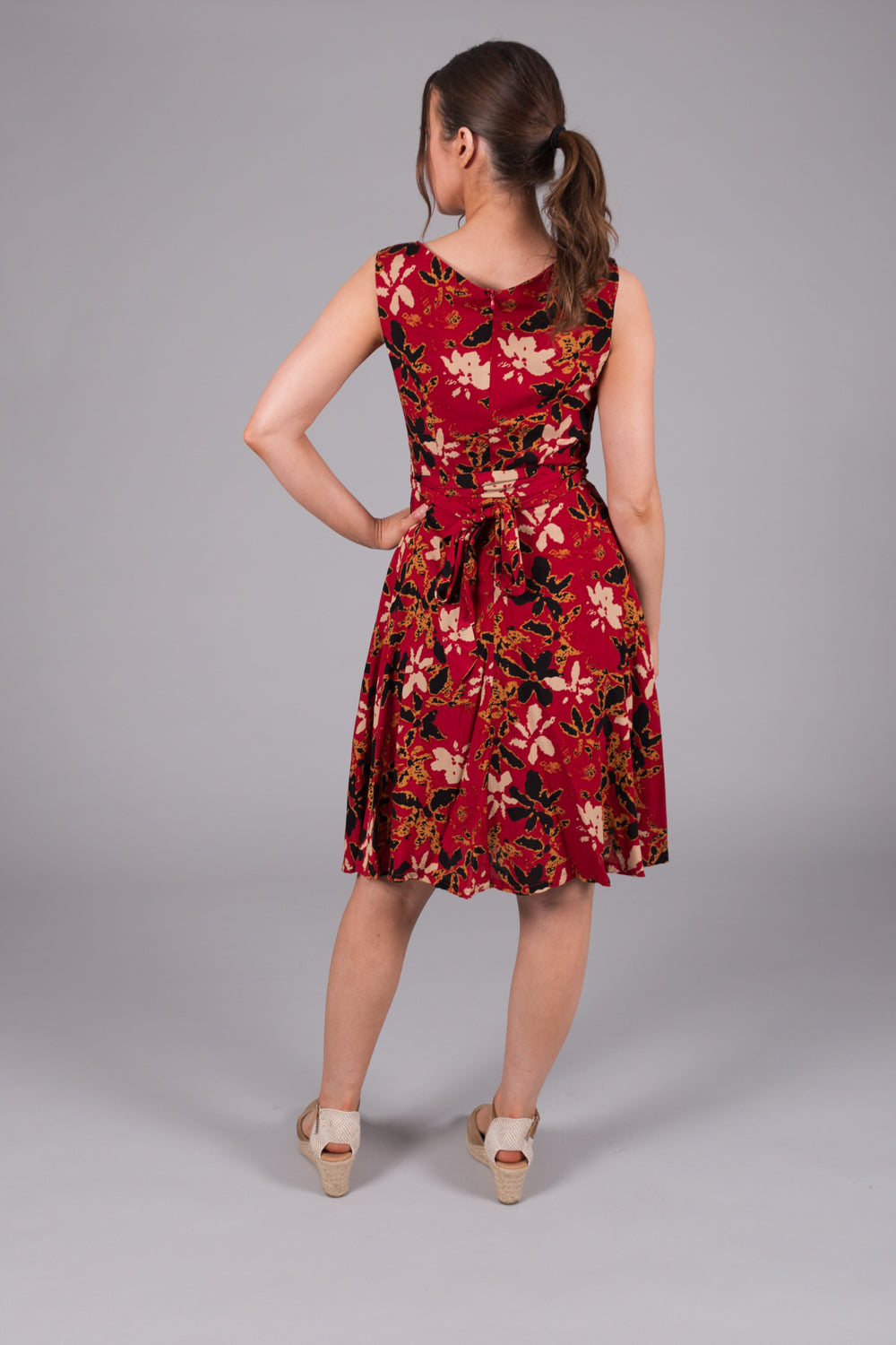 Amelia Print Summer Dress - Red