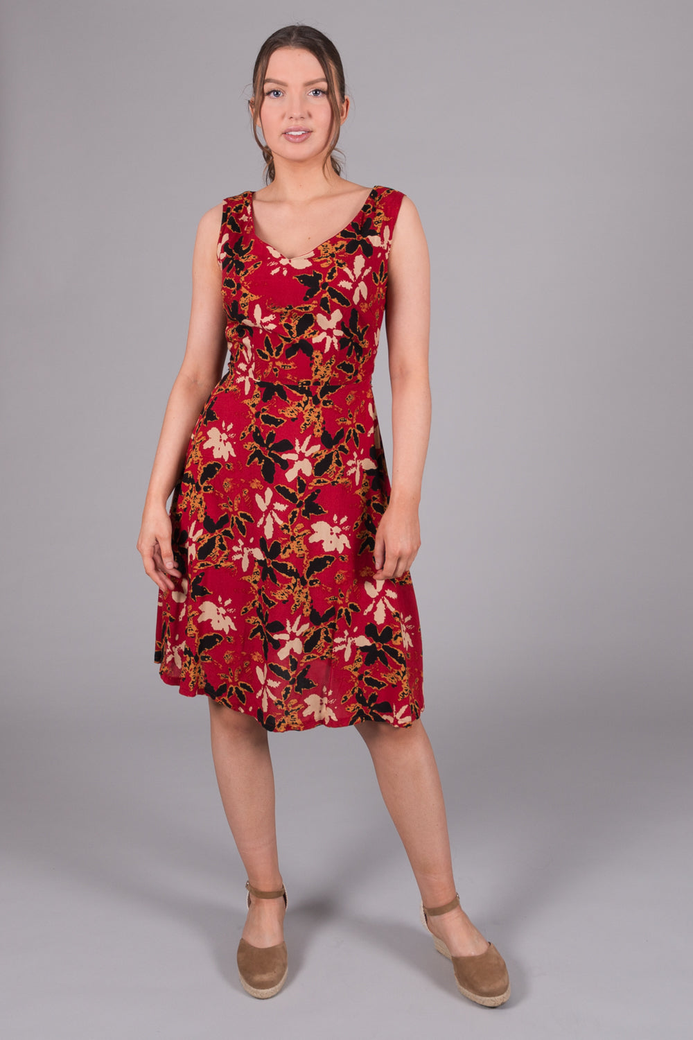 Amelia Print Summer Dress - Red