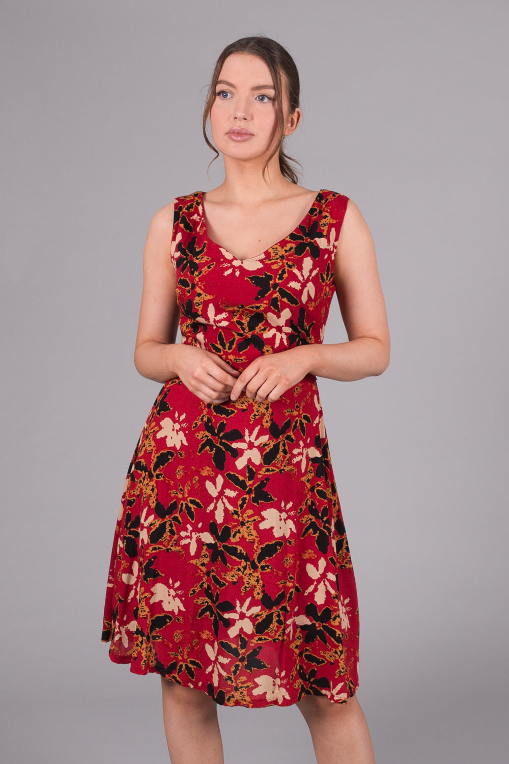 Amelia Print Summer Dress - Red