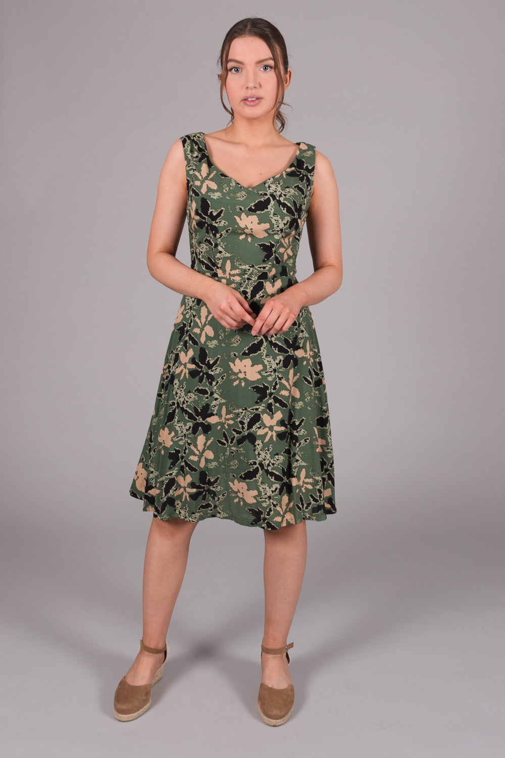 Amelia Print Summer Dress - Green