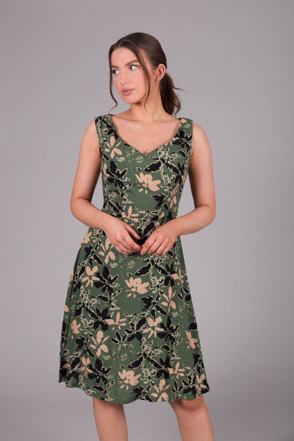 Amelia Print Summer Dress - Green