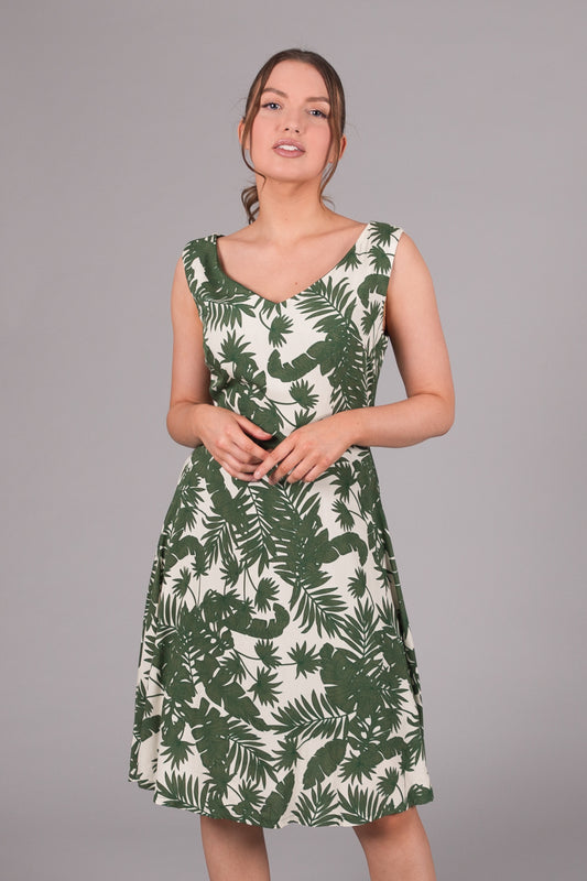 Floral Print Summer Dress - Green