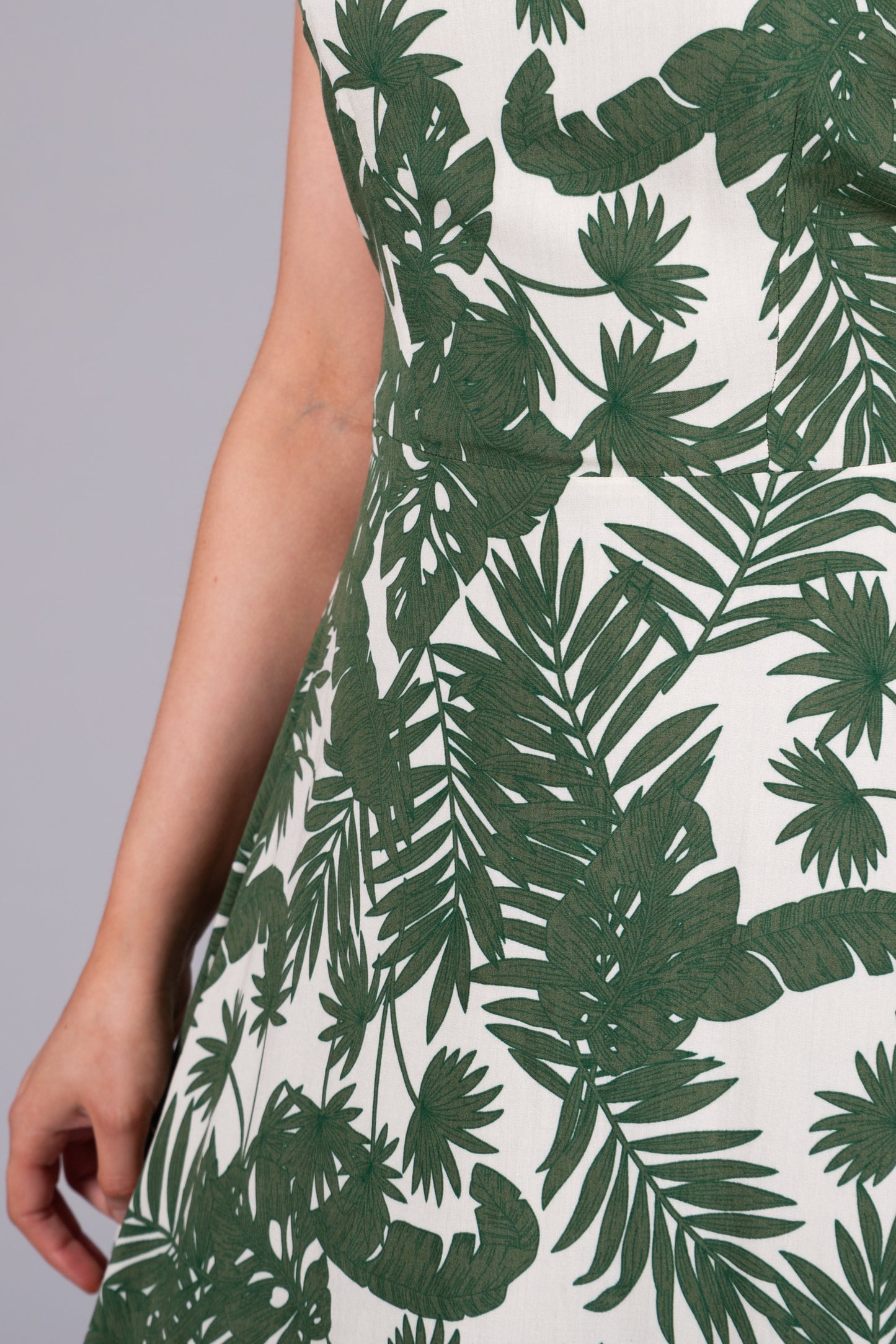 Floral Print Summer Dress - Green