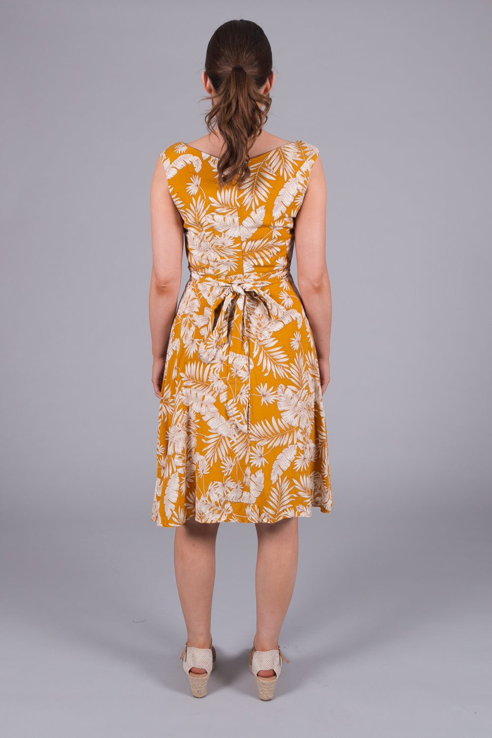 Floral Print Summer Dress - Mustard