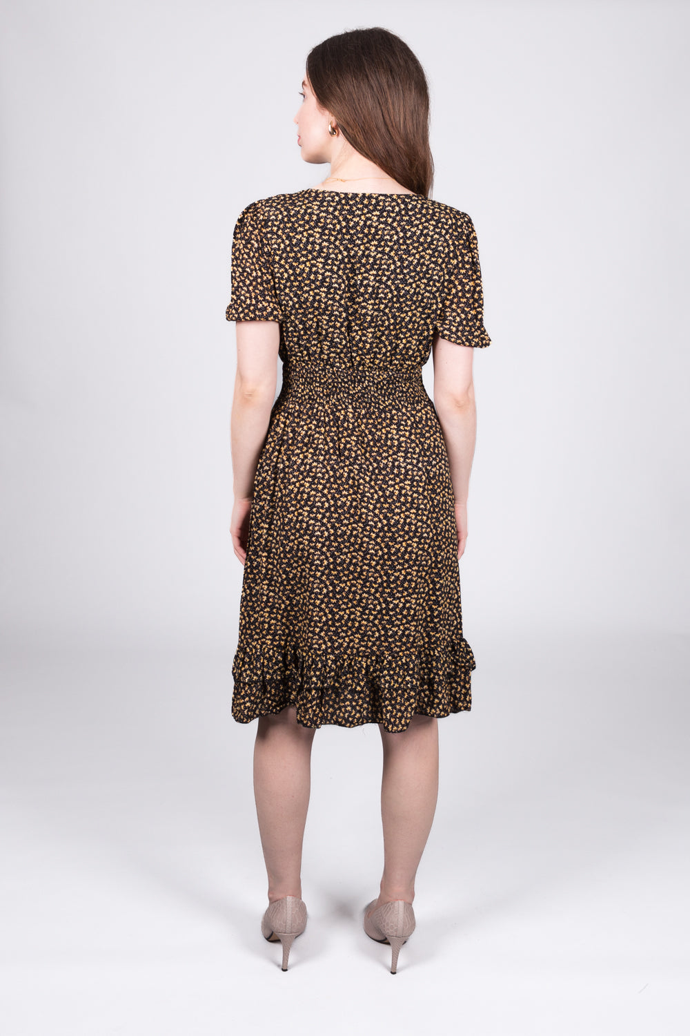 Floral Print V-Neck Midi Dress